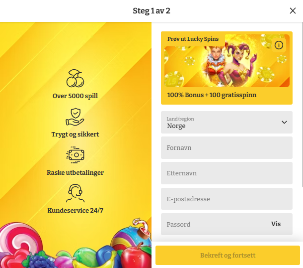 Lucky Spins Registrering